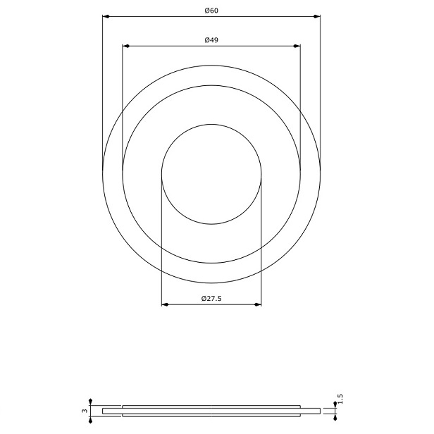 Multikwik flush valve washer dimensions